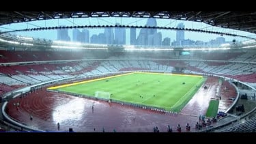 Pertandingan Perebutan Juara Ketiga FIFA Series 2026 Ditunda, Stadion GBK Diguyur Hujan Deras