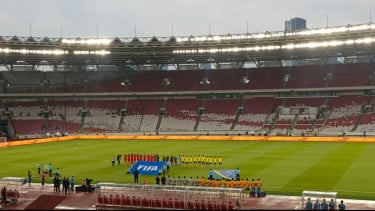 Pertandingan Perebutan Juara Ketiga FIFA Series 2026 Ditunda, Stadion GBK Diguyur Hujan Deras