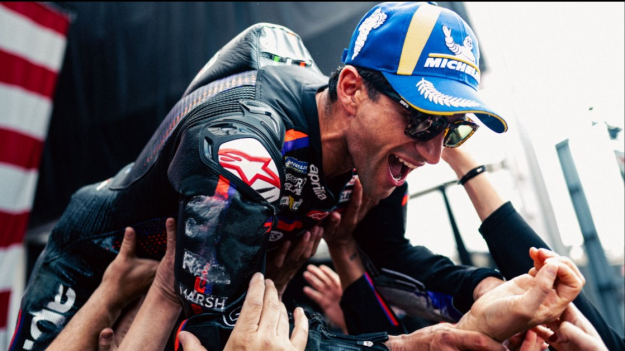 Jorge Martin Persembahkan Podium MotoGP Amerika 2026 untuk Aprilia
            - galeri foto