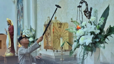 Brimob Polda Sumut Sterilisasi Gereja di Medan Guna Kekhusyukan Ibadah Jumat Agung