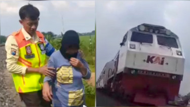 Masinis dan Petugas KAI Gagalkan Upaya Percobaan Bunuh Diri di Jalur KA Kertosono Nganjuk
