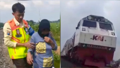 Masinis dan Petugas KAI Gagalkan Upaya Percobaan Bunuh Diri di Jalur KA Kertosono Nganjuk
