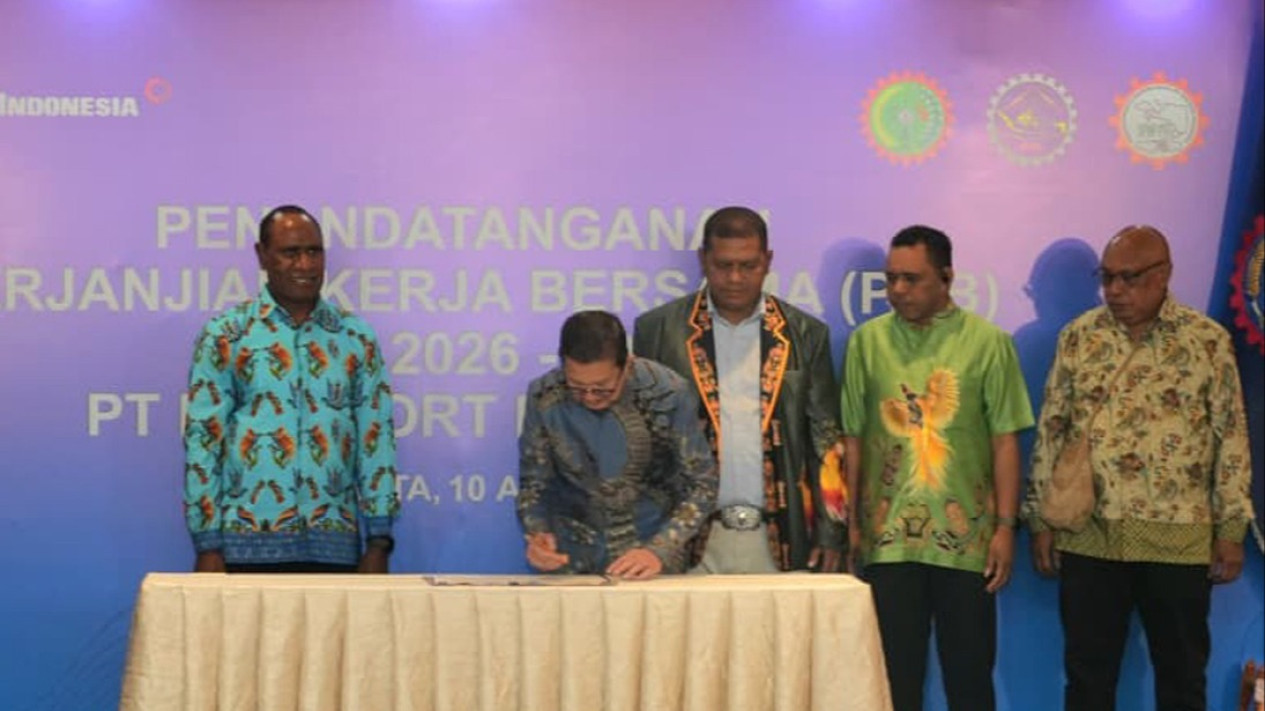 Manajemen Freeport dan Serikat Pekerja/Buruh Tandatangani Perjanjian Kerja Bersama ke-24 Periode 2026-2028
            - galeri foto