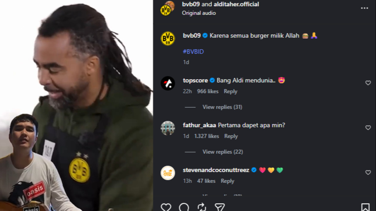 Aldi's Burger Mendunia, Usaha Makanan Milik Aldi Taher Tiba-tiba 'Mejeng' di Instagram Klub Jerman Borussia Dortmund
            - galeri foto