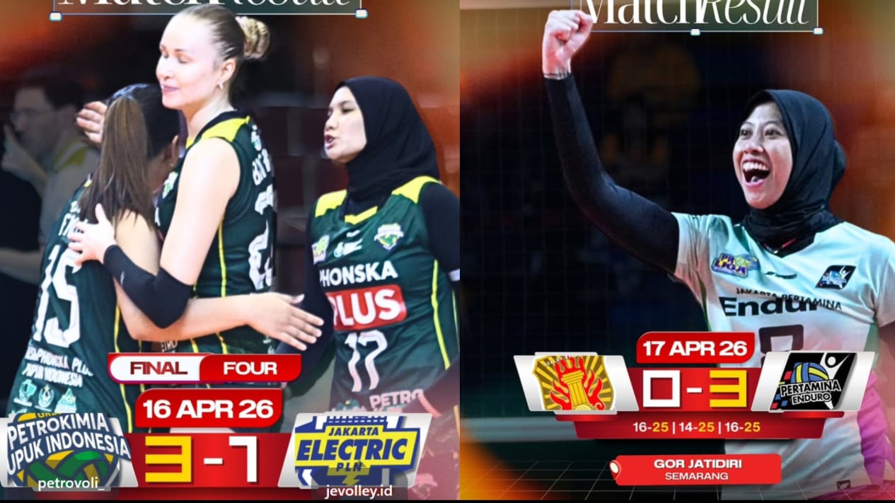 Permintaan Fans Jadi Nyata! Duel Jakarta Pertamina Enduro vs Gresik Phonska Resmi Terwujud di Final Four Proliga 2026
            - galeri foto