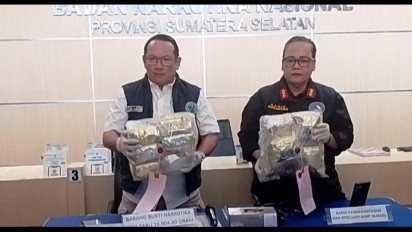 Digaji Hingga Rp30 Juta, Dua Kurir Sabu Jaringan Malaysia Ditangkap, BNNP Sumsel Sita 16,9 Kg