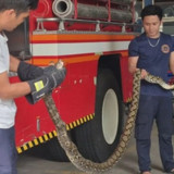 Ada Ular Sanca 2,5 Meter di Atas Tiang Listrik Cimahi, Sempat Terjadi Ledakan