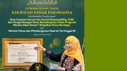 Gubernur Khofifah Terima Penghargaan CSR dan Pengembangan Desa Berkelanjutan 2026