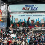 May Day di Monas Usai, Ribuan Buruh Antre Sembako: Ada Tinta Penanda, Soal Uang Tunggu Koordinator