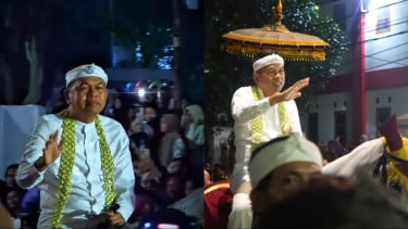 Di Atas Kuda Putih, Dedi Mulyadi Bawa Mahkota Binokasih Keliling Cianjur dan Disambut Ribuan Warga