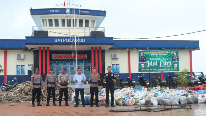Sat Polairud Polres Karimun Gagalkan Pengiriman 9,5 Ton Timah Ilegal, Dua Tersangka Diamankan