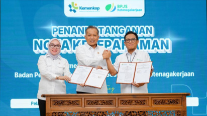 Perkuat Perlindungan Pekerja di Ekosistem Koperasi, BPJS Ketenagakerjaan Teken Kerja Sama dengan Kemenkop