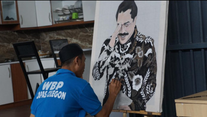 Kreativitas Warga Binaan Lapas Cilegon Tumbuh Lewat Seni Lukis dan Handcraft Daur Ulang
