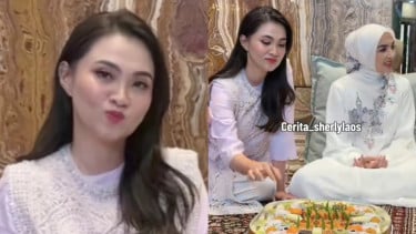 Aksi Menggemaskan Sherly Tjoanda saat Disuguhkan Makanan di Rumah Ashanty, Netizen Salfok sama Tingkahnya: Seimut itu