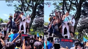 Ikut Konvoi Juara Persib Bandung, Gubernur Jabar Dedi Mulyadi Lepas Baju Ala Freddie Mercury hingga Bagi-bagi Uang