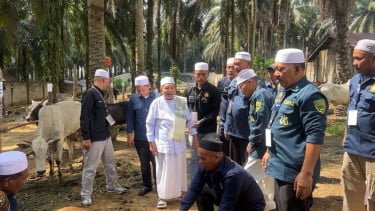 Seribuan Jemaah Naqsyabandiyah Jabal Rahmah Riau Rayakan Idul Adha, Sembelih 46 Hewan Kurban
