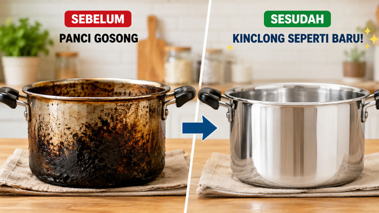 Panci Gosong Auto Kinclong Lagi! 5 Tips Membersihkannya Cuma Pakai Bahan Dapur
            - galeri foto