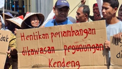 Hari Anti Tambang, Warga Pati Demo Tolak Tambang di Kawasan Pegunungan Kendeng