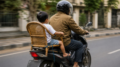 Bahaya Membonceng Anak dengan Kursi Rotan di Motor, Orang Tua Wajib Tahu Risiko yang Mengintai