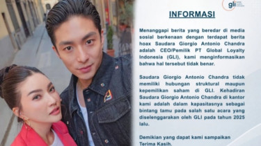 PT GLI Tepis Keras Giorgio Antonio Jadi CEO Perusahaannya, Blak-blakan Ungkap Peran Pacar Sarwendah