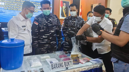 Gagalkan Penyelundupan Narkoba dari Malaysia, TNI AL Amankan 1.084 Gram Sabu dan 582 Butir Ekstasi di Karimun