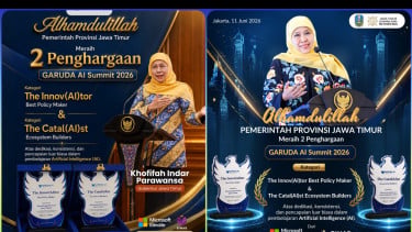 Manfaatkan AI dalam Penyelenggaraan Pemerintahan, Pemprov Jatim Raih Dua Penghargaan Garuda AI Impact Summit
