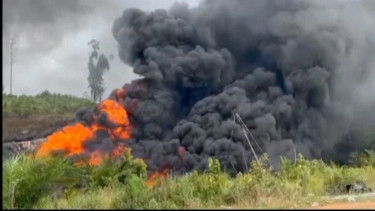 Sumur Tambang Minyak Diduga Ilegal Kembali Meledak dan Terbakar di Musi Banyuasin
