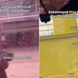 Detik-detik Menegangkan Gerombolan Anak Punk Rusak Ban Truk yang Melintas di Ciledug, Ini Penyebabnya