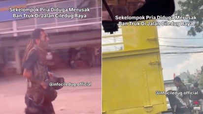 Detik-detik Menegangkan Gerombolan Anak Punk Rusak Ban Truk yang Melintas di Ciledug, Ini Penyebabnya