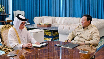 Prabowo Terima Menlu Qatar di Istana, Bahas Komitmen Investasi Sebesar US$4 Miliar