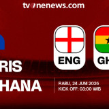 Link Live Streaming Piala Dunia 2026: Inggris Vs Ghana