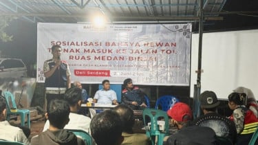 Cegah Kecelakaan Akibat Hewan Ternak, PT Medan Binjai Toll Edukasi Puluhan Peternak di Deli Serdang