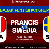 Link Live Streaming Piala Dunia 2026: Prancis Vs Swedia