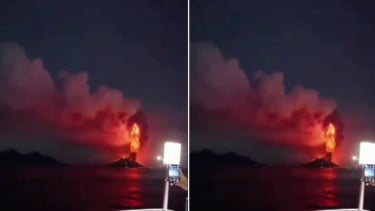 Viral Video Erupsi Gunung Anak Krakatau dari Kapal, Badan Geologi Pastikan Hoaks