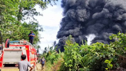 Sumur Minyak Tradisional di Darul Ihsan di Polres Aceh Timur Meledak