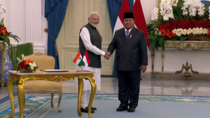 Prabowo Anugerahkan Tanda Kehormatan Bintang Republik Indonesia Adipurna kepada PM Modi