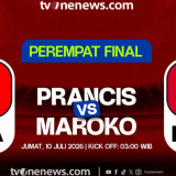 Link Live Streaming Prancis Vs Maroko di Perempat Final Piala Dunia 2026