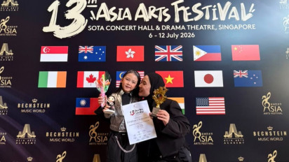 Lewat Ajang 13th Asia Arts Festival, Peseni Cilik Mahrya Bawa Harum Nama Indonesia di Singapura