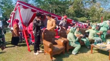 Tenda Upacara TMMD Sengkuyung di Klaten Roboh Diterjang Angin Kencang, Tamu Undangan Panik