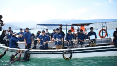 Upaya Jaga Ekosistem Laut, Program Tranpalnasi Terumbu Karang Berlangsung di Perairan Banten