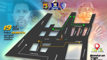 Nobar Final Piala Dunia, Polresta Bandarlampung Lakukan Rekayasa Lalu Lintas