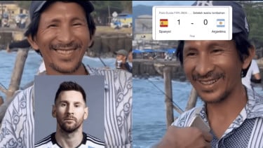 Viral Penjual Cilok Mirip Lionel Messi, Senyum hingga Gesturnya Bikin Warganet Salah Fokus
