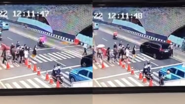 Beredar Video CCTV Mobil Alphard Terobos Lampu Penyeberangan di Bundaran HI, Petugas Keamanan Nyaris Tertabrak