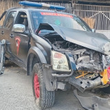 Mobil Dinas Brimob Polda DIY Tertemper KA Bandara YIA di Perlintasan Tak Terjaga Bantul