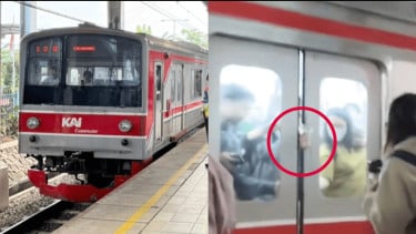 Viral Tangan Penumpang Terjepit Pintu KRL, Netizen Malah Salfok dengan Gelas Kopi