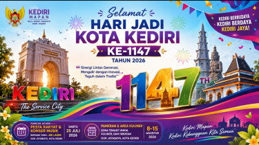 7 Ucapan Selamat Hari Jadi Kota Kediri ke-1147 Tahun 2026, Cocok Dijadikan Caption Media Sosial