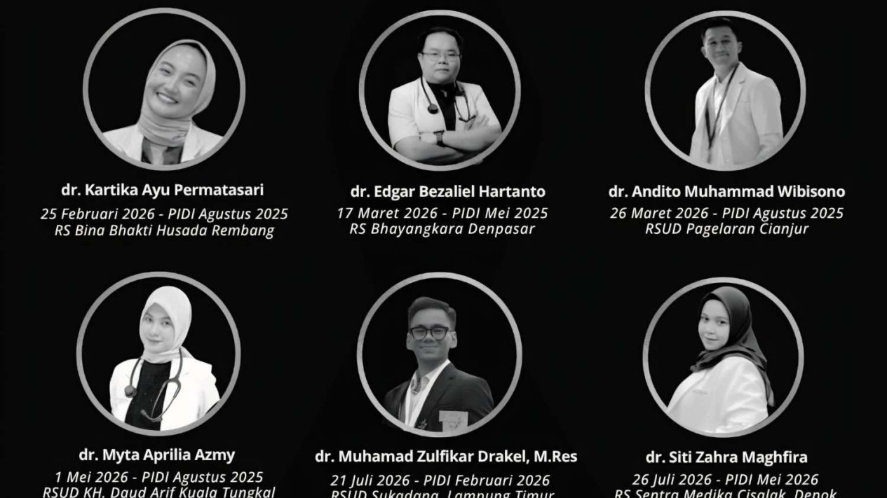 6 Daftar Dokter Internship Ditugaskan di Berbagai Daerah Meninggal Dunia di Tahun 2026
            - galeri foto