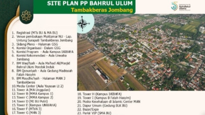 Site Plan Muktamar NU ke-35 di Tambakberas Resmi Dirilis, 18 Titik Utama Siap Layani Peserta
