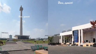 Beredar Video Persiapan Acara Zikir dan Doa Kebangsaan di Monas, Ada Panggung Megah Bernuansa Putih