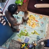 Terekam CCTV, Balita Tertidur di Depan Pintu saat Tunggu Ayahnya Kerja sebagai Ojol Viral